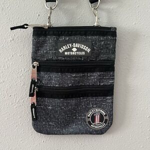 Harley-Davidson Motorcycle Crossbody Bag Gray Black Travel Pouch Small Light